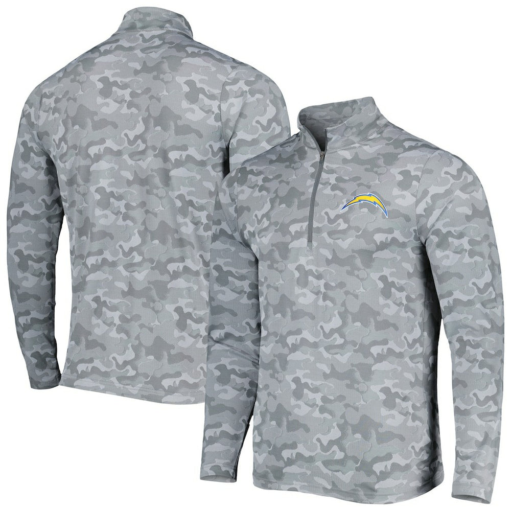 Los Angeles Chargers Antigua Brigade Quarter-Zip Sweatshirt - Gray Sweatshirts