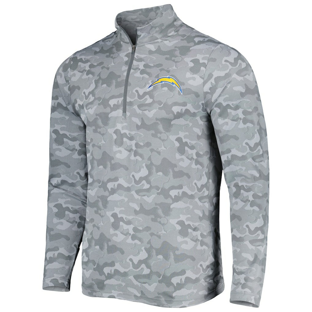 Los Angeles Chargers Antigua Brigade Quarter-Zip Sweatshirt - Gray Sweatshirts