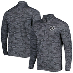 Las Vegas Raiders Antigua Brigade Quarter-Zip Sweatshirt - Black Sweatshirts