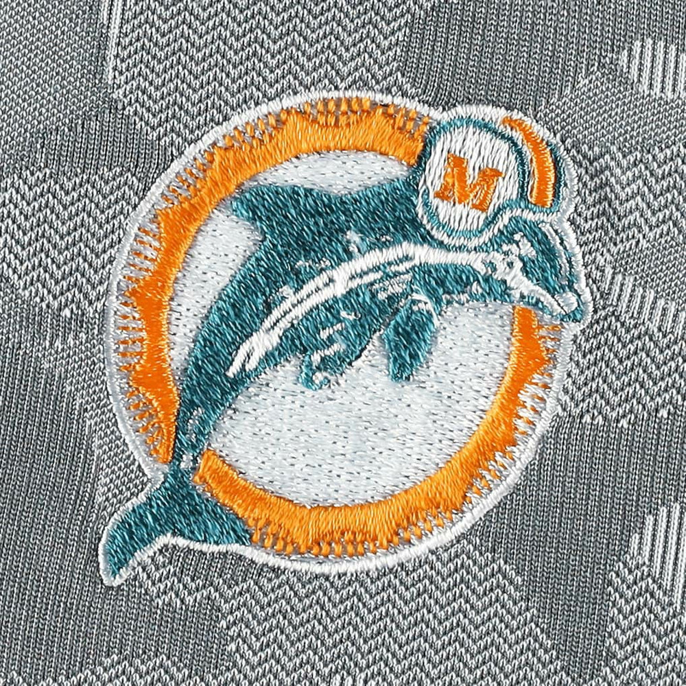 Miami Dolphins Antigua Brigade Throwback Quarter-Zip Top - Gray Tops