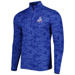 New England Patriots Antigua Brigade Throwback Quarter-Zip Top - Royal Tops