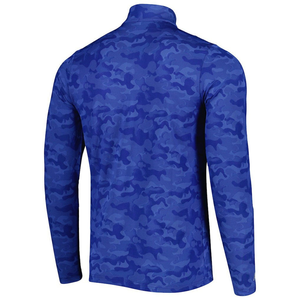 New England Patriots Antigua Brigade Throwback Quarter-Zip Top - Royal Tops