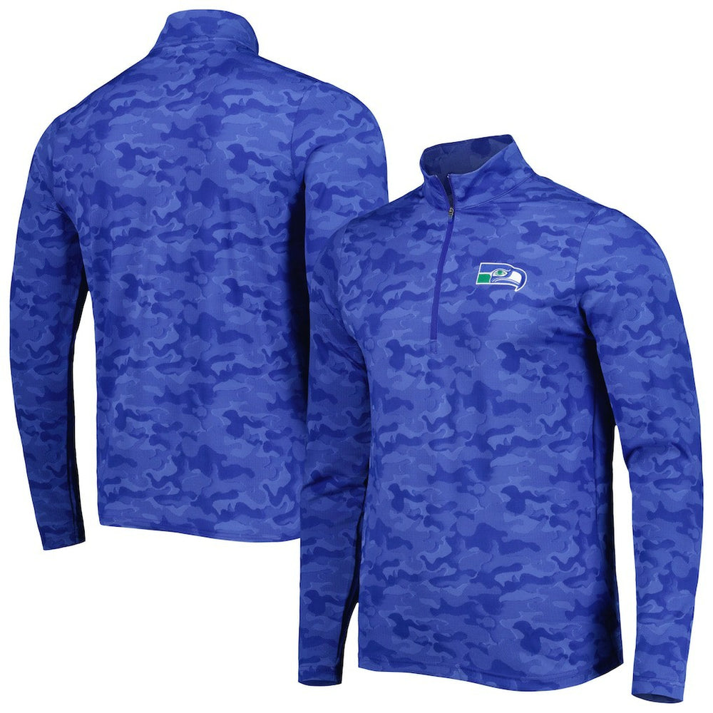 Seattle Seahawks Antigua Brigade Throwback Quarter-Zip Top - Royal Tops