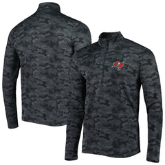 Tampa Bay Buccaneers Antigua Brigade Quarter-Zip Sweatshirt - Black Sweatshirts