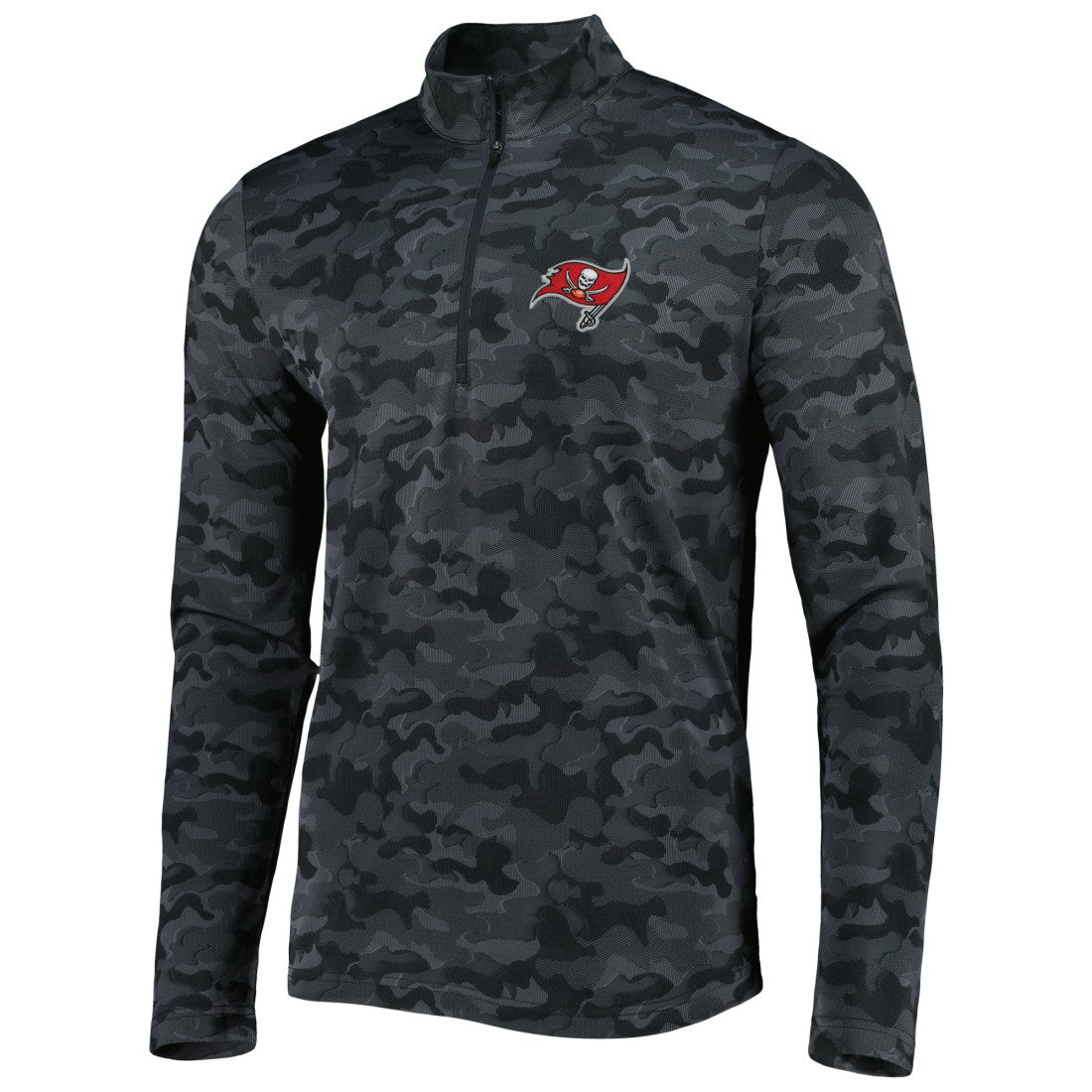Tampa Bay Buccaneers Antigua Brigade Quarter-Zip Sweatshirt - Black Sweatshirts