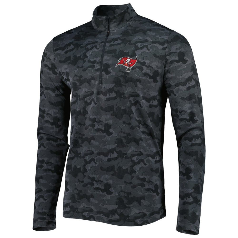 Tampa Bay Buccaneers Antigua Brigade Quarter-Zip Sweatshirt - Black Sweatshirts