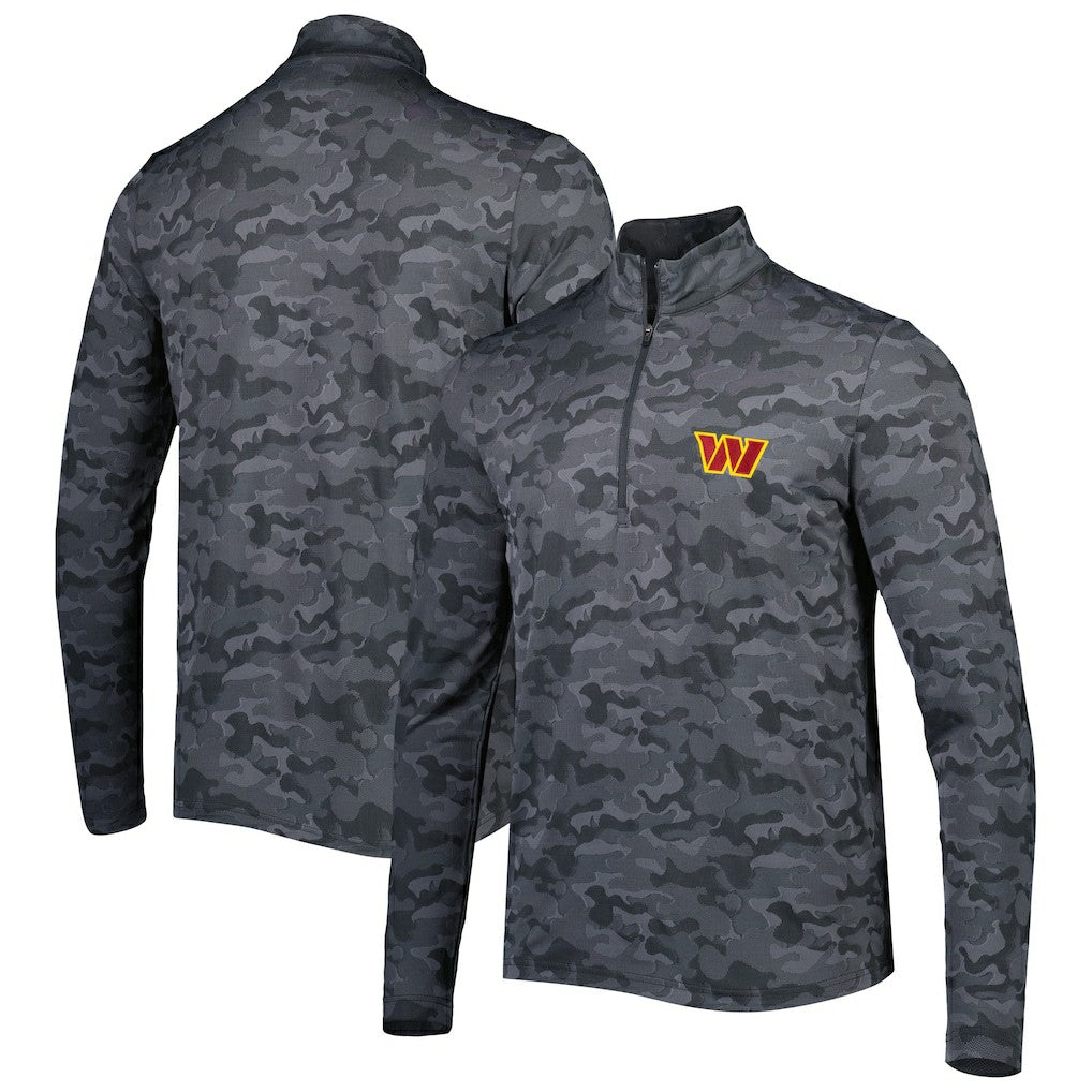 Washington Commanders Antigua Brigade Quarter-Zip Sweatshirt - Black Sweatshirts
