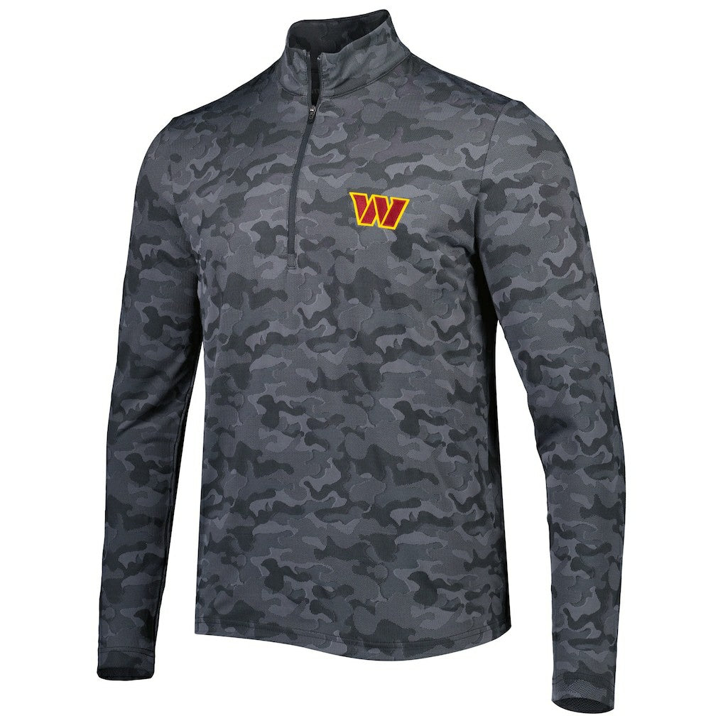 Washington Commanders Antigua Brigade Quarter-Zip Sweatshirt - Black Sweatshirts