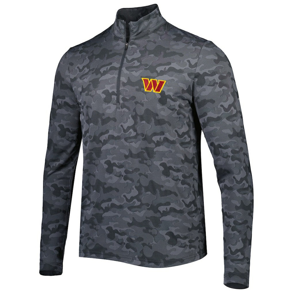 Washington Commanders Antigua Brigade Quarter-Zip Sweatshirt - Black Sweatshirts