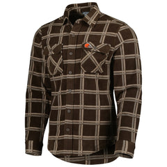 Cleveland Browns Antigua Industry Flannel Button-Up Shirt Jacket - Brown Jackets