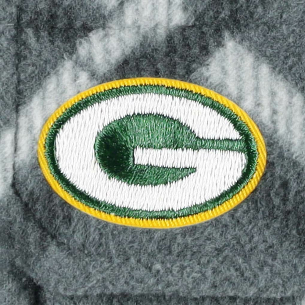 Green Bay Packers Antigua Industry Flannel Button-Up Shirt Jacket - Gray Jackets