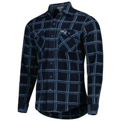 New England Patriots Antigua Industry Flannel Button-Up Shirt Jacket - Navy Jackets