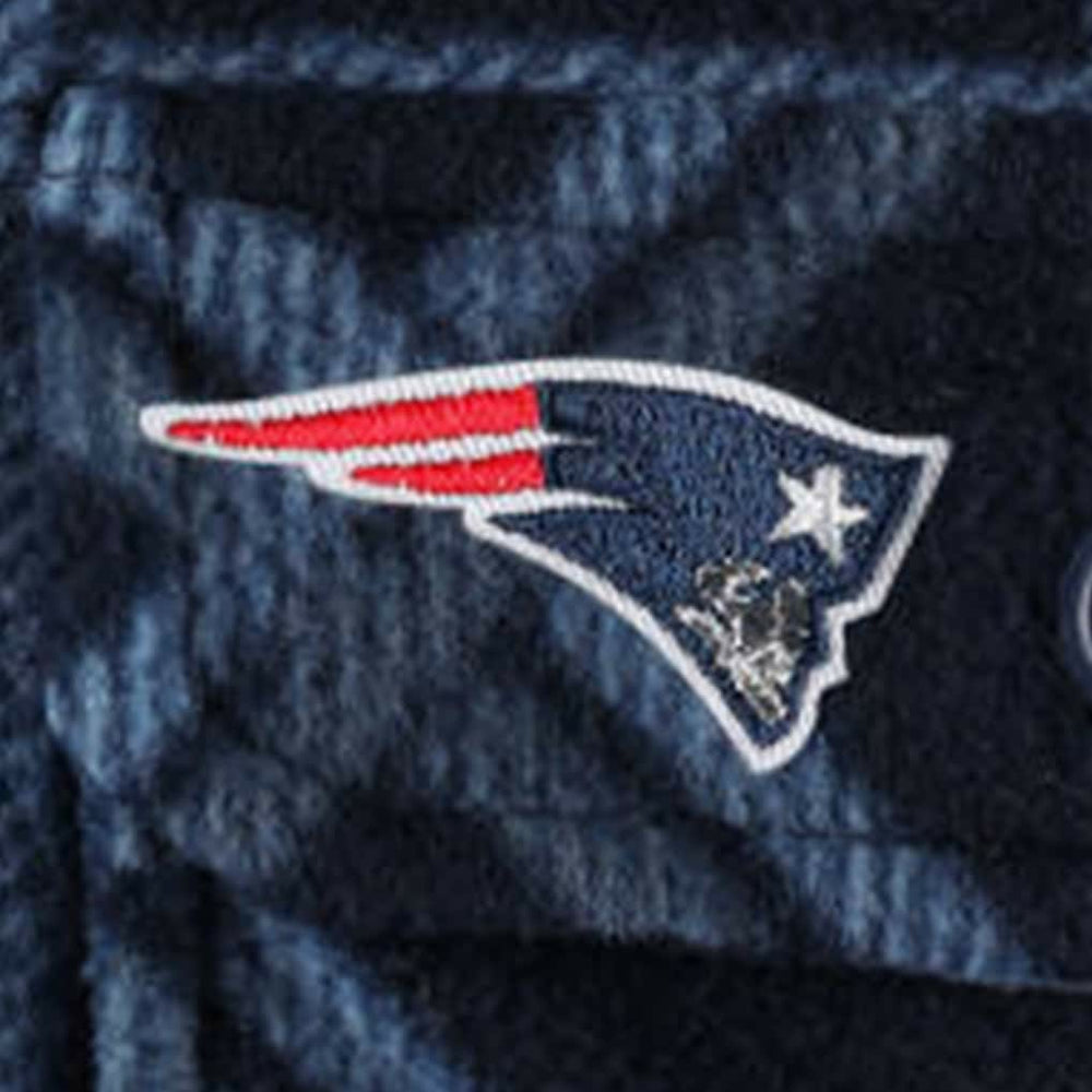 New England Patriots Antigua Industry Flannel Button-Up Shirt Jacket - Navy Jackets