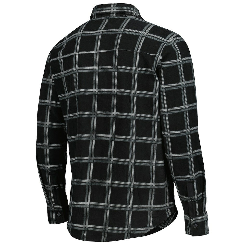 Las Vegas Raiders Antigua Industry Flannel Button-Up Shirt Jacket - Black Jackets