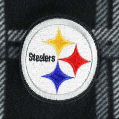 Pittsburgh Steelers Antigua Industry Flannel Button-Up Shirt Jacket - Black Jackets