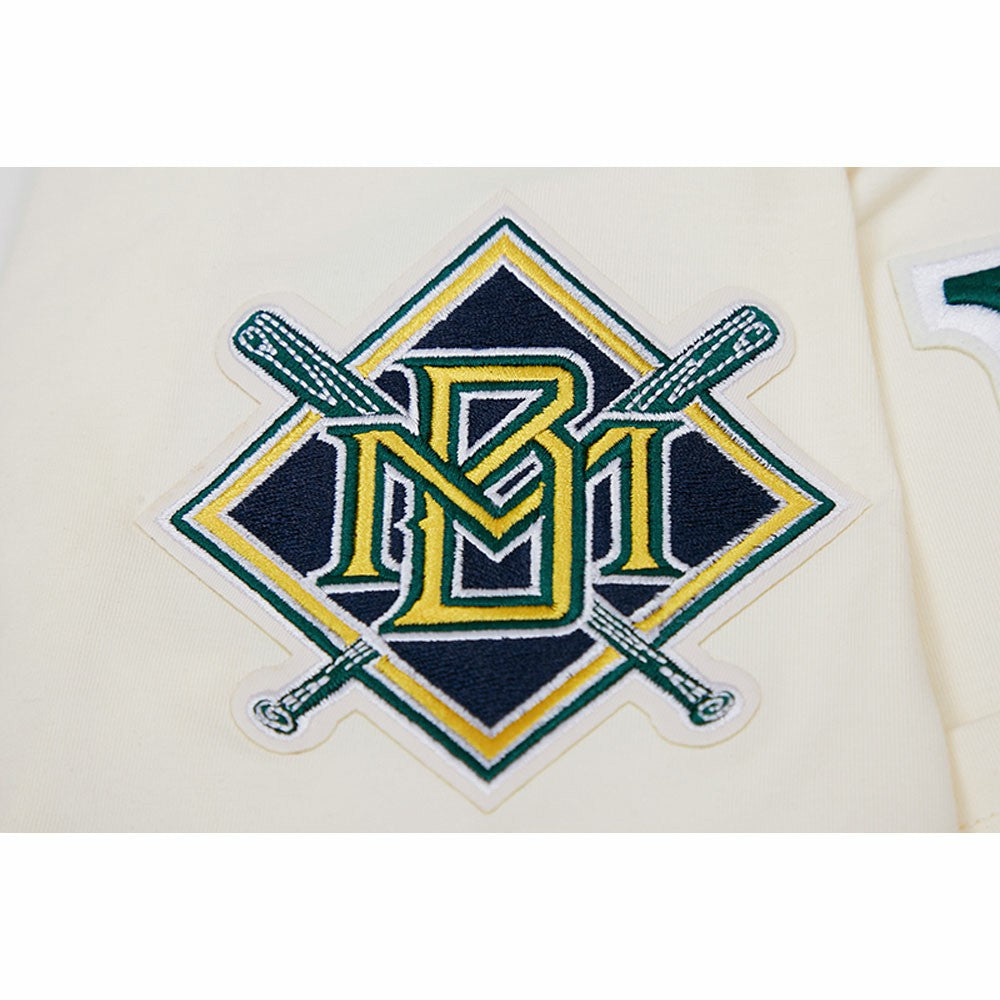 Milwaukee Brewers Pro Standard Cooperstown Collection Old English T-Shirt - Cream T-shirts