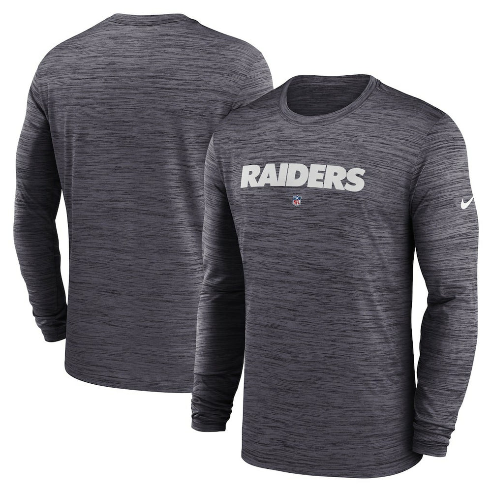 Las Vegas Raiders Sideline Team Velocity Performance Long Sleeve T-Shirt - Black T-shirts