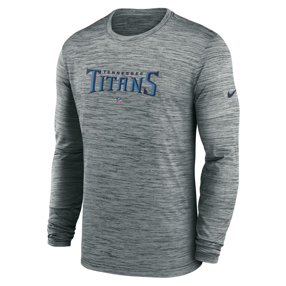 Tennessee Titans Sideline Team Velocity Performance Long Sleeve T-Shirt - Heather Gray T-shirts