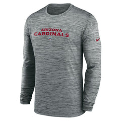 Arizona Cardinals Sideline Team Velocity Performance Long Sleeve T-Shirt - Heather Gray T-shirts