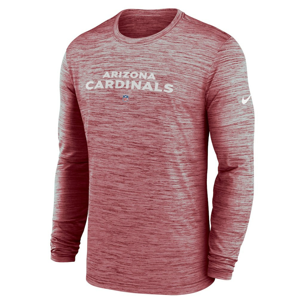 Arizona Cardinals Sideline Team Velocity Performance Long Sleeve T-Shirt - Cardinal T-shirts