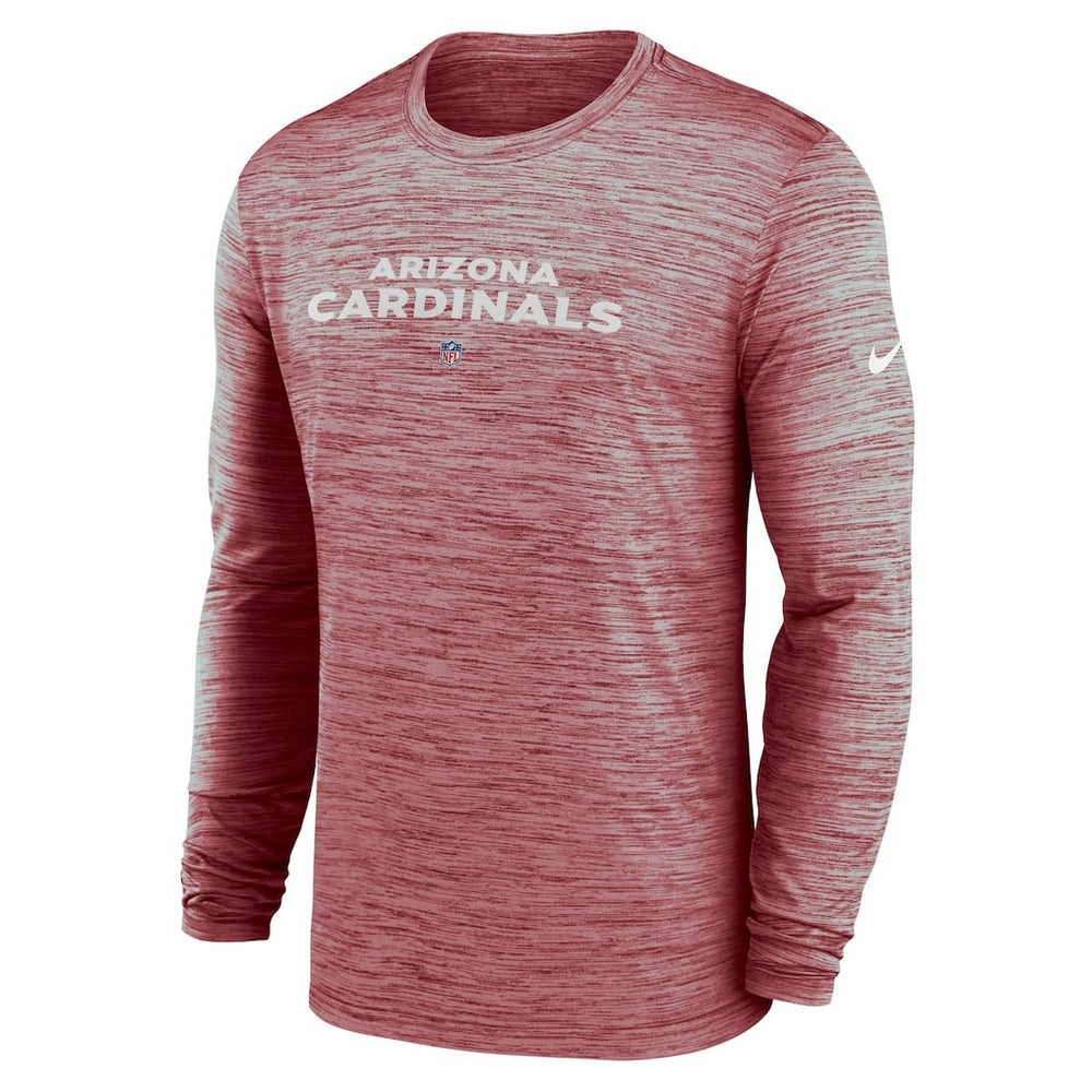 Arizona Cardinals Sideline Team Velocity Performance Long Sleeve T-Shirt - Cardinal T-shirts
