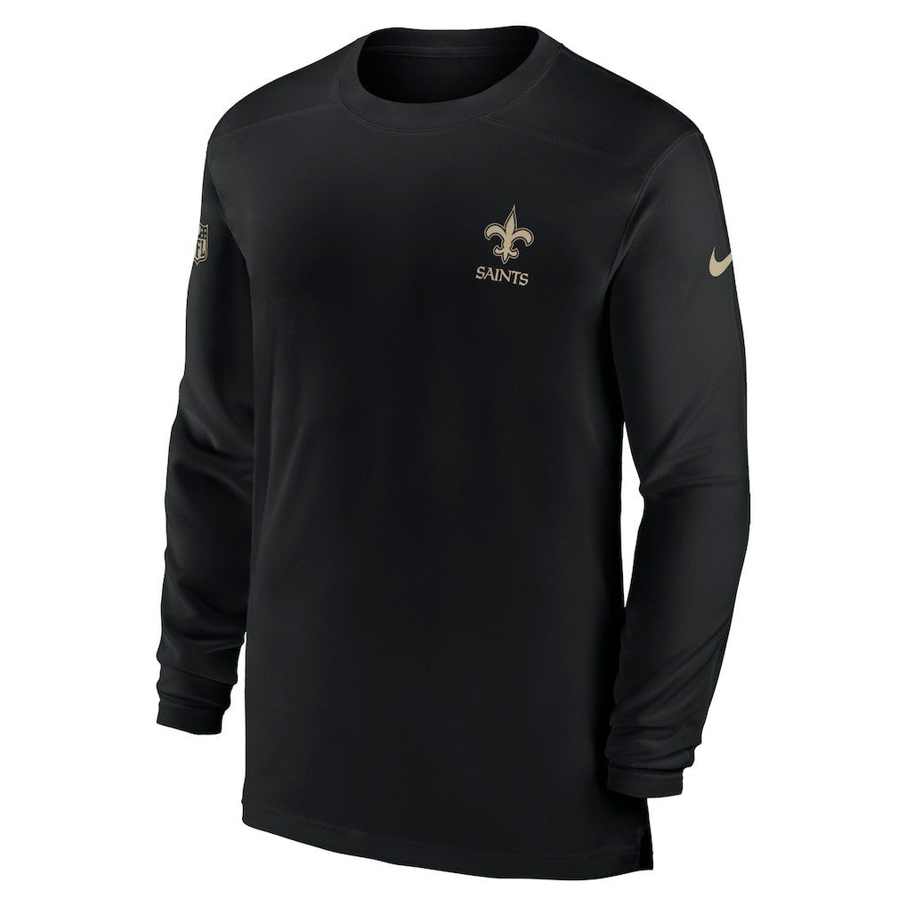 New Orleans Saints Sideline Coach Performance Long Sleeve T-Shirt - Black T-shirts
