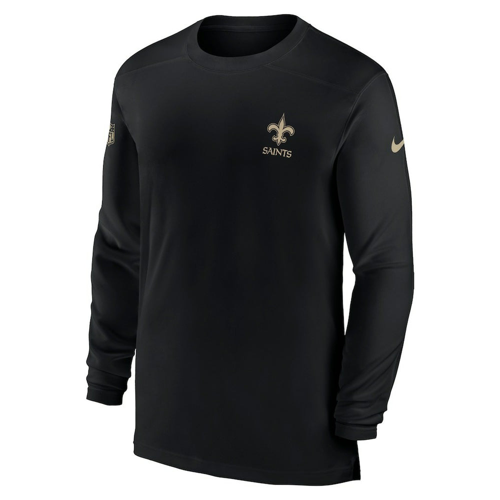 New Orleans Saints Sideline Coach Performance Long Sleeve T-Shirt - Black T-shirts