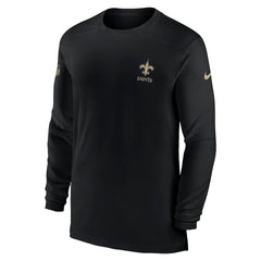 New Orleans Saints Sideline Coach Performance Long Sleeve T-Shirt - Black T-shirts