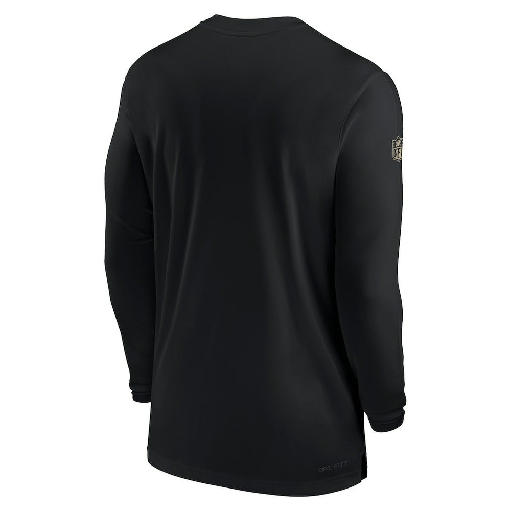 New Orleans Saints Sideline Coach Performance Long Sleeve T-Shirt - Black T-shirts