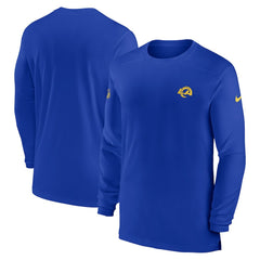 Los Angeles Rams Sideline Coach Performance Long Sleeve T-Shirt - Royal T-shirts