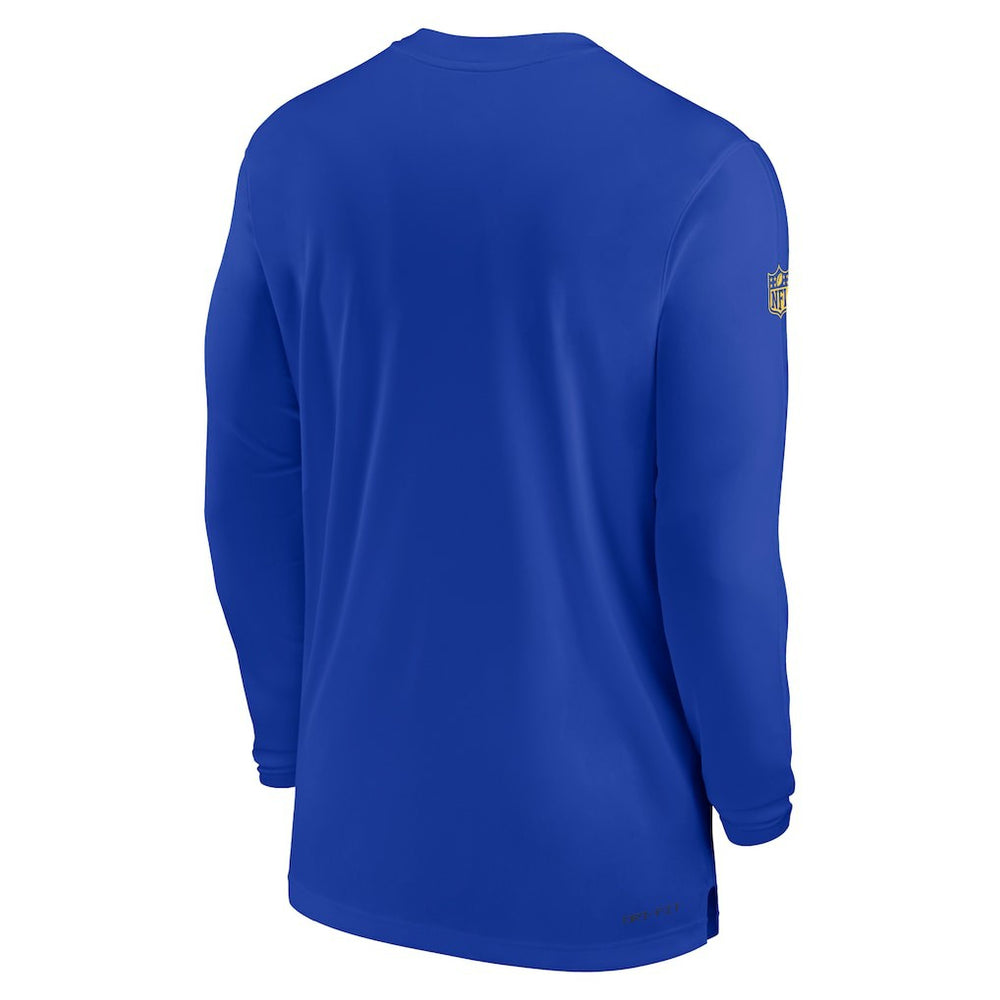 Los Angeles Rams Sideline Coach Performance Long Sleeve T-Shirt - Royal T-shirts