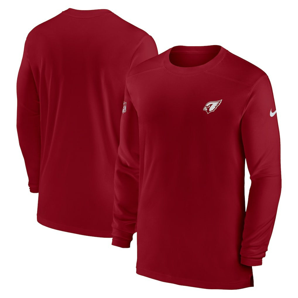 Arizona Cardinals Sideline Coach Performance Long Sleeve T-Shirt - Cardinal T-shirts