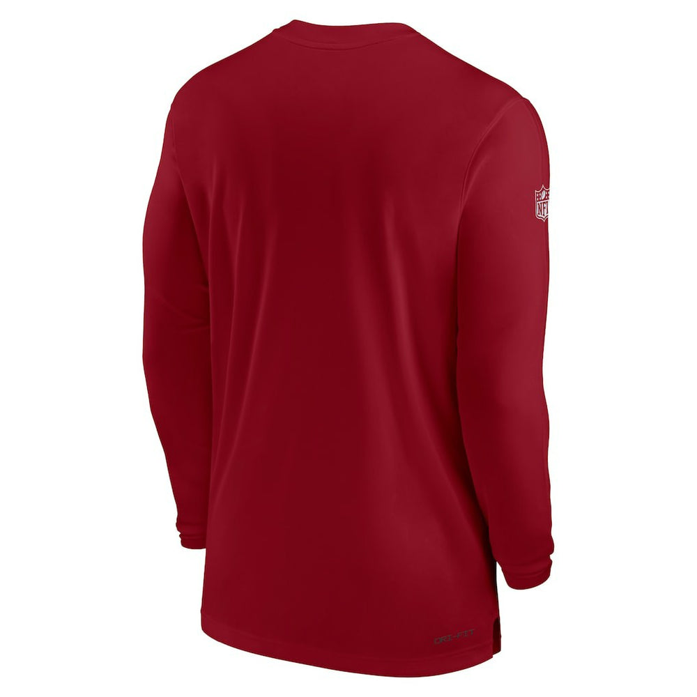 Arizona Cardinals Sideline Coach Performance Long Sleeve T-Shirt - Cardinal T-shirts