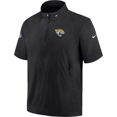 Jacksonville Jaguars Sideline Coach Short Sleeve Hoodie Quarter-Zip Jacket - Black  - Black Hoodies