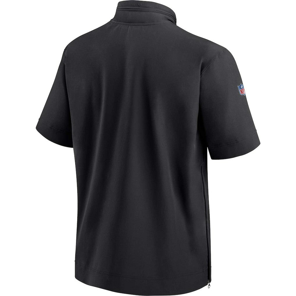 Jacksonville Jaguars Sideline Coach Short Sleeve Hoodie Quarter-Zip Jacket - Black  - Black Hoodies