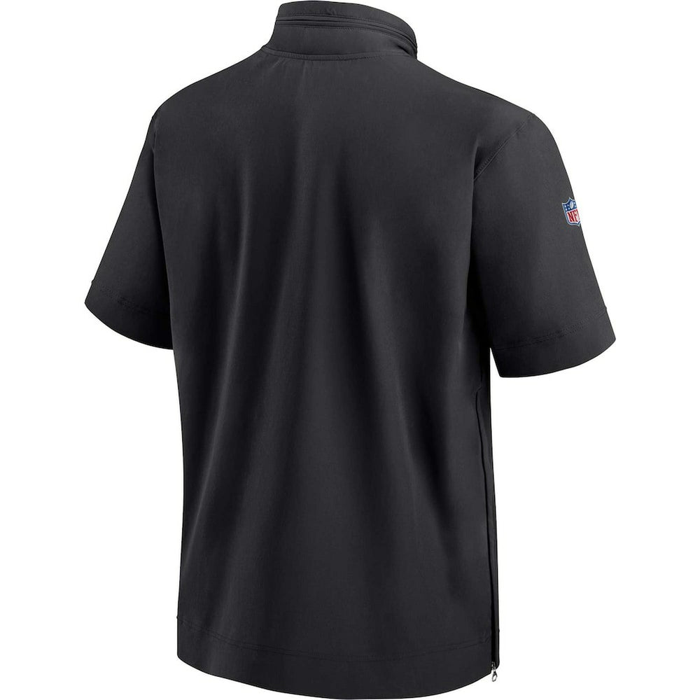 Jacksonville Jaguars Sideline Coach Short Sleeve Hoodie Quarter-Zip Jacket - Black  - Black Hoodies