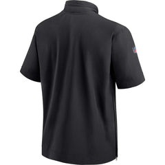 Jacksonville Jaguars Sideline Coach Short Sleeve Hoodie Quarter-Zip Jacket - Black  - Black Hoodies