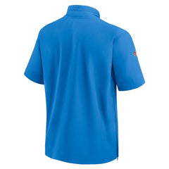 Los Angeles Chargers Sideline Coach Short Sleeve Hoodie Quarter-Zip Jacket - Powder Blue  - Powder Blue Hoodies