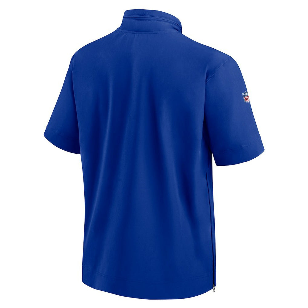 Buffalo Bills Sideline Coach Short Sleeve Hoodie Quarter-Zip Jacket - Royal  - Royal Hoodies