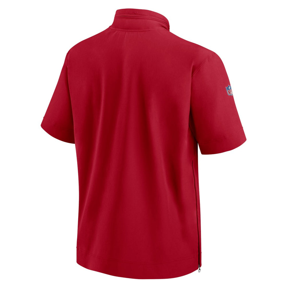 Tampa Bay Buccaneers Sideline Coach Short Sleeve Hoodie Quarter-Zip Jacket - Red  - Red Hoodies