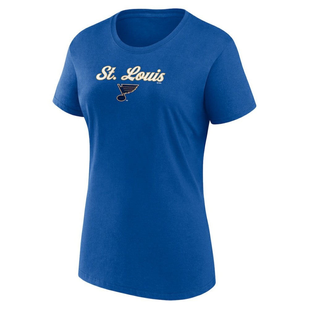 St. Louis Blues Fanatics Women's Script T-Shirt & Shorts Set - Blue/Gray | US 5025679