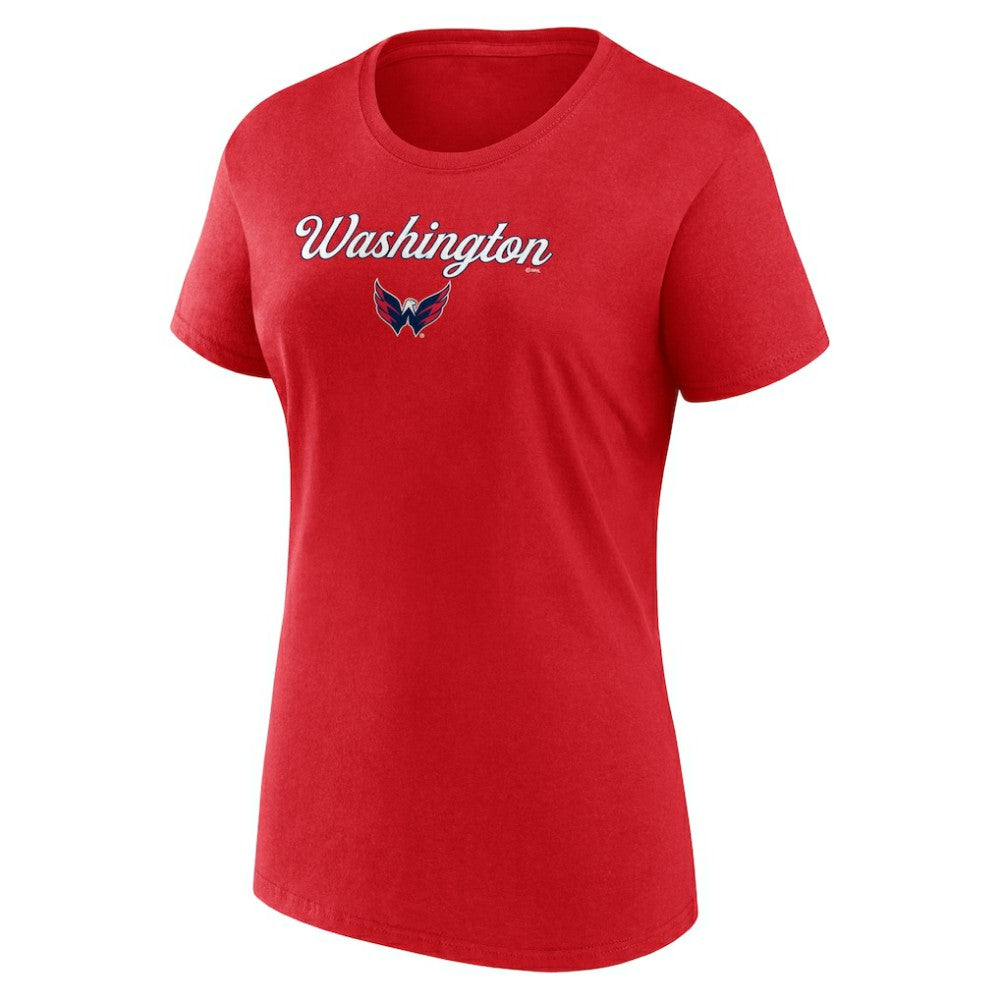 Washington Capitals Fanatics Women's Script T-Shirt & Shorts Set - Red/Heather Gray | US 5025687
