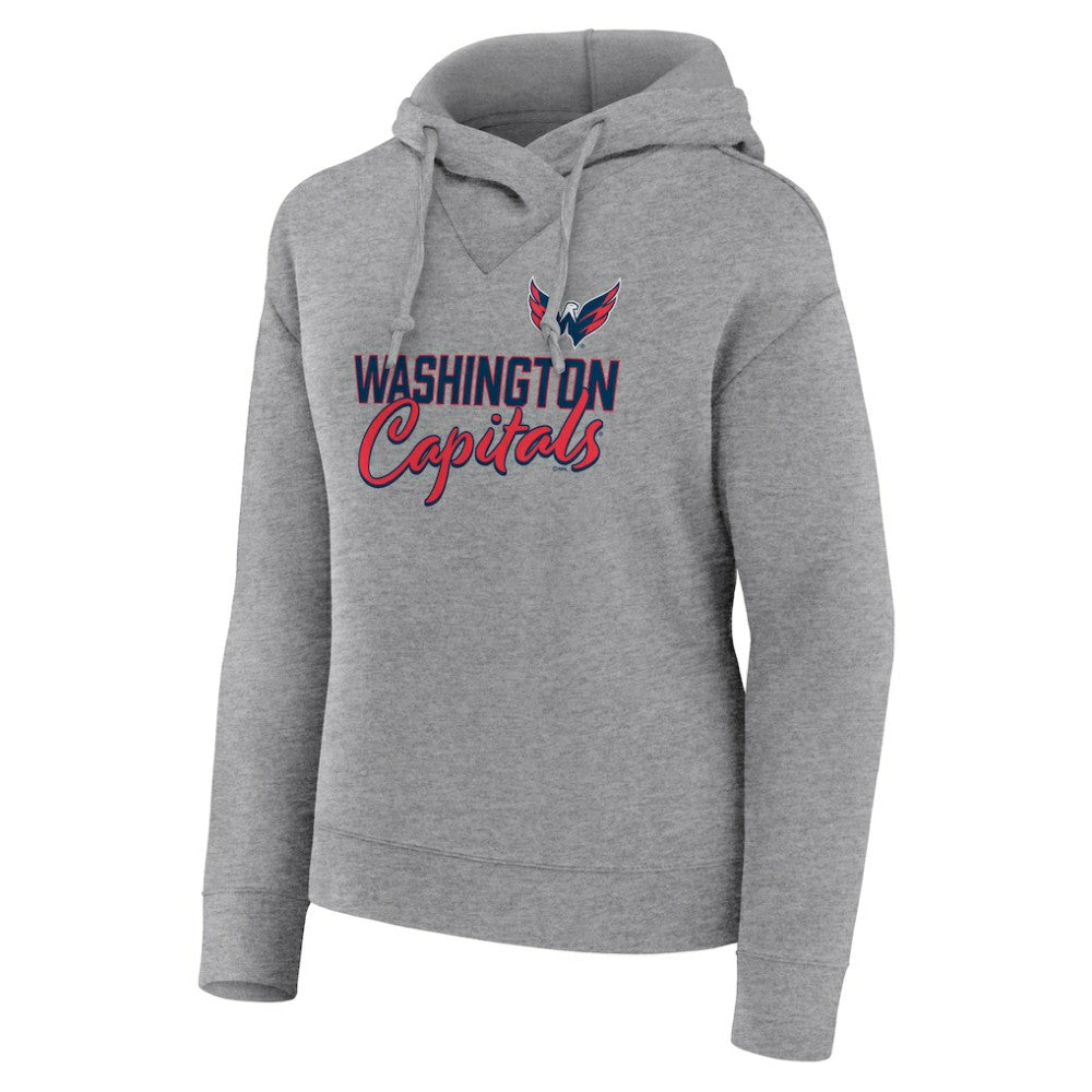 Washington Capitals Fanatics Women's Script Favorite Pullover Hoodie - Heather Gray | US 5025719