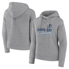 Tampa Bay Lightning Fanatics Women's Script Favorite Pullover Hoodie - Heather Gray | US 5025726