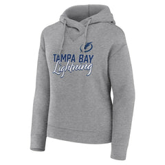 Tampa Bay Lightning Fanatics Women's Script Favorite Pullover Hoodie - Heather Gray | US 5025726