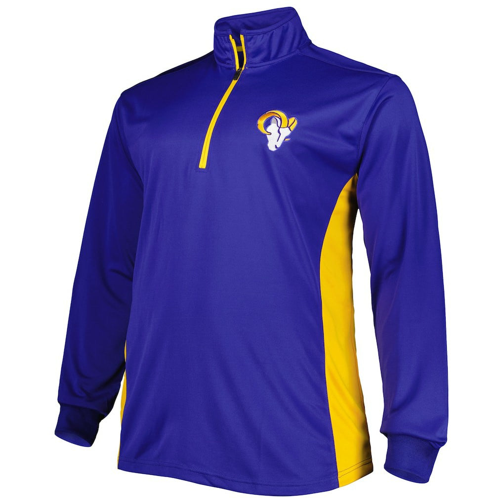 Los Angeles Rams Big & Tall Quarter-Zip Top - Royal Tops