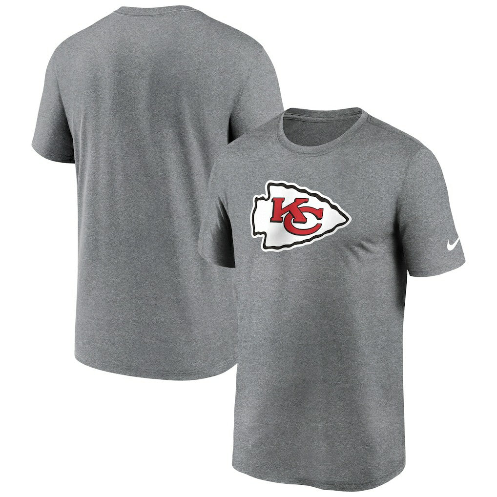 Kansas City Chiefs Primetime Legend Logo Performance T-Shirt - Heather Charcoal T-shirts
