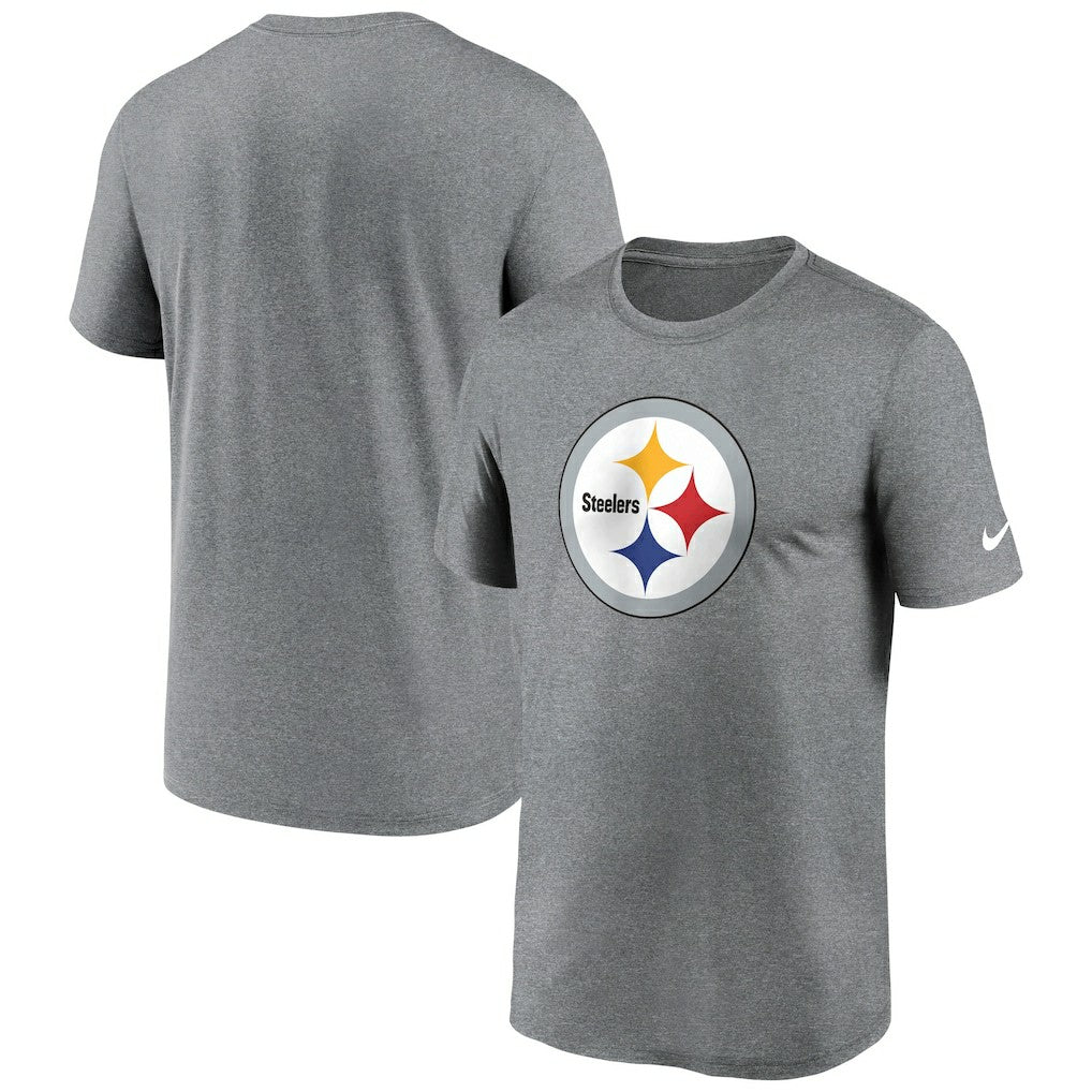 Pittsburgh Steelers Primetime Legend Logo Performance T-Shirt - Heather Charcoal T-shirts