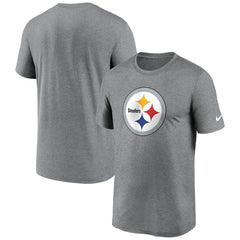 Pittsburgh Steelers Primetime Legend Logo Performance T-Shirt - Heather Charcoal T-shirts