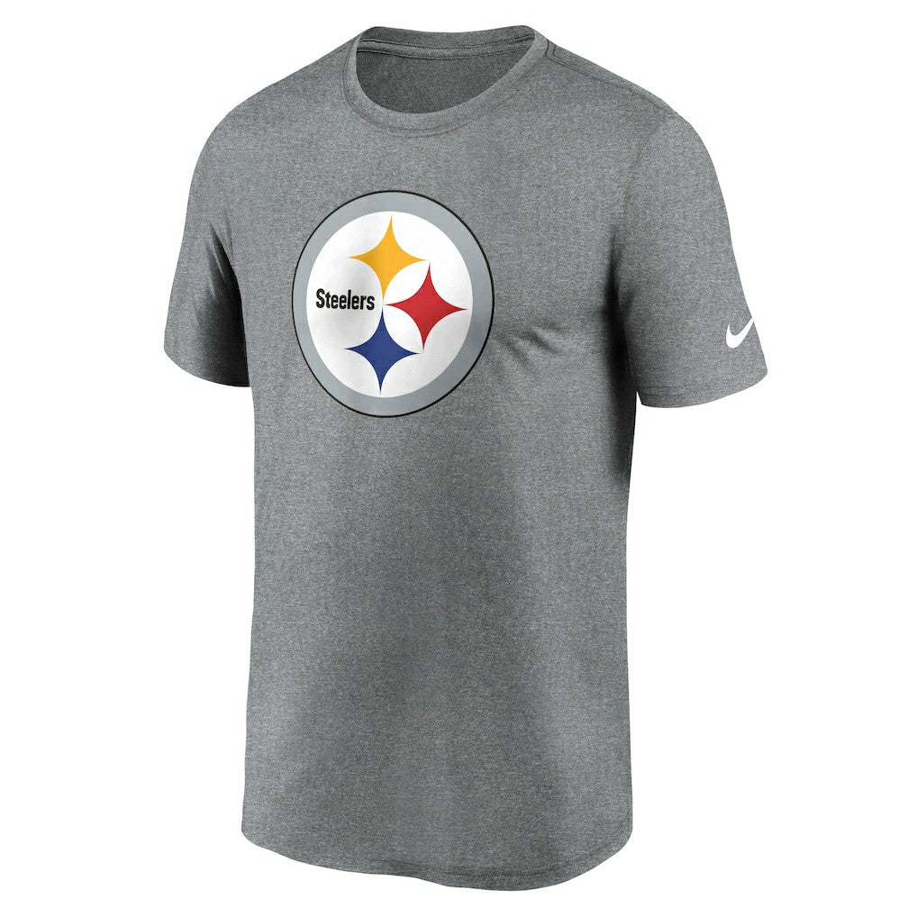 Pittsburgh Steelers Primetime Legend Logo Performance T-Shirt - Heather Charcoal T-shirts
